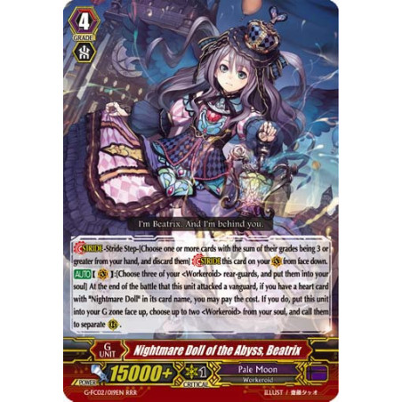 Vanguard_TCG_card_G-FC02_019ENRRR_Nightmare_Doll_of_the_Abyss_Beatrix_Fighters_Collection_2015_Winter
