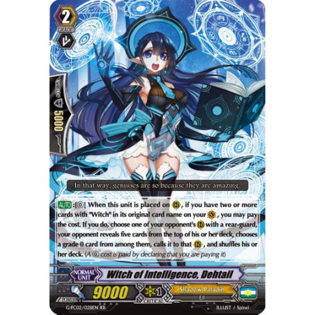 Vanguard_TCG_card_G-FC02_028ENRR_Witch_of_Intelligence_Dehtail_Fighters_Collection_2016