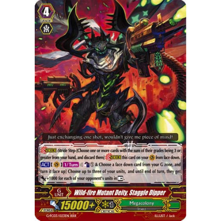 Vanguard_TCG_card_G-FC03_023ENRRR_Wild-fire_Mutant_Deity_Staggle_Dipper_Fighters_Collection_2016
