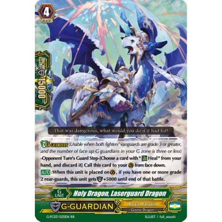 Vanguard_TCG_card_G-FC03_025ENRR_Holy_Dragon_Laserguard_Dragon_Fighters_Collection_2016