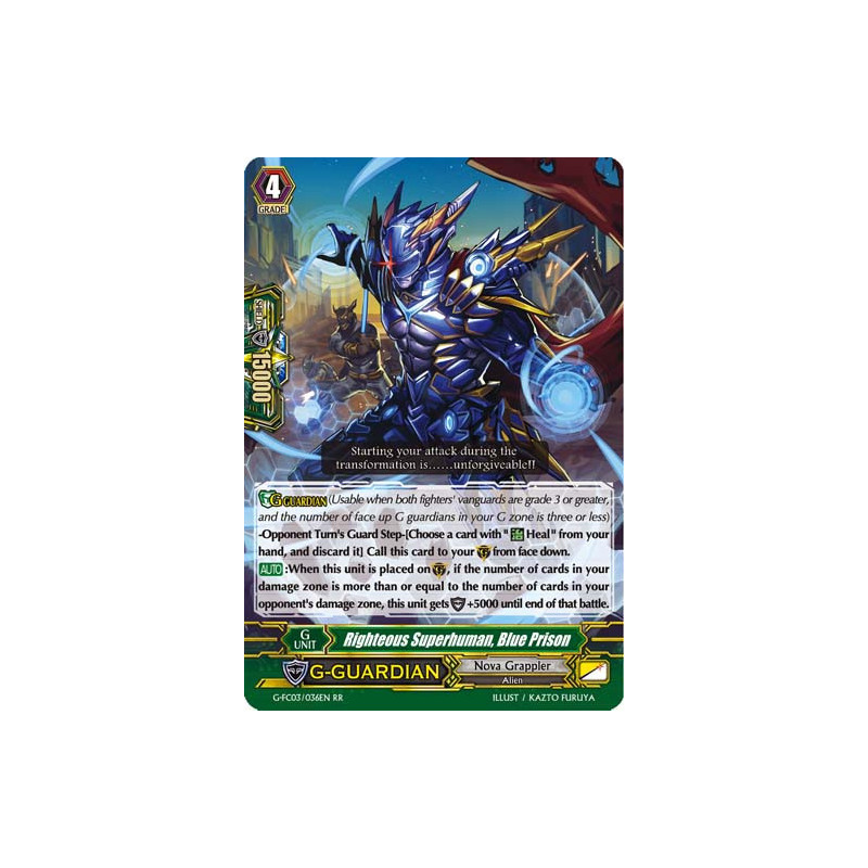 Vanguard_TCG_card_G-FC03_036ENRR_Righteous_Superhuman_Blue_Prison_Fighters_Collection_2017