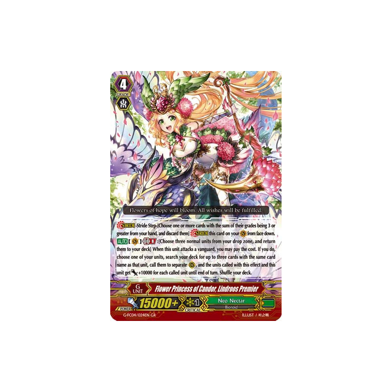 Vanguard_TCG_card_G-FC04_024ENGR_Flower_Princess_of_Candor_Lindroos_Premier_Fighters_Collection_2017