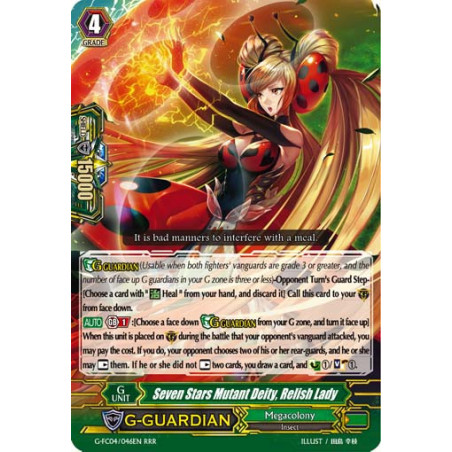 Vanguard_TCG_card_G-FC04_046ENRRR_Seven_Stars_Mutant_Deity_Relish_Lady_Fighters_Collection_2017