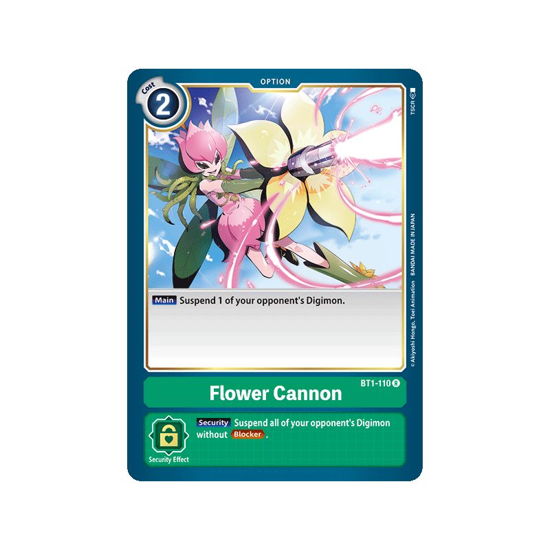 BT1-110 R DIGIMON CARD GAME FLOWER CANNON ENGLISH VERSION OPTION GREEN 