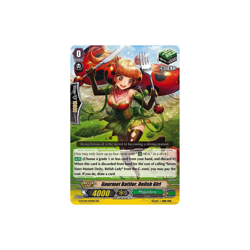 Vanguard_TCG_card_G-FC04_070ENRR_Gourmet_Battler_Relish_Girl_Fighters_Collection_2017