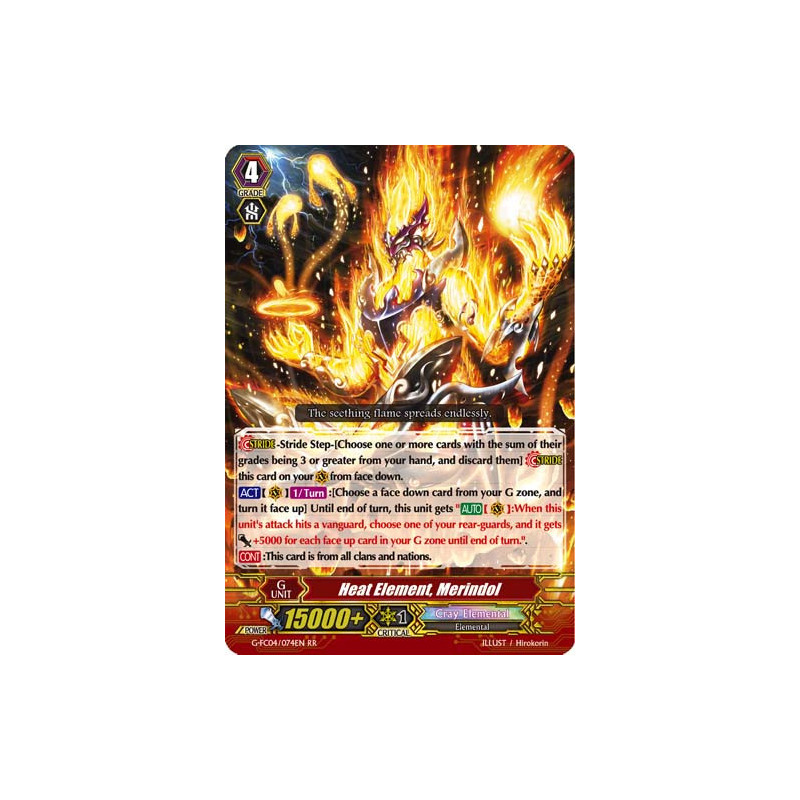 Vanguard_TCG_card_G-FC04_074ENRR_Heat_Element_Merindol_Fighters_Collection_2017