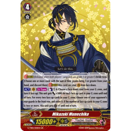 Vanguard_TCG_card_G-TB01_001EN_GR_Mikazuki_Munechika_Touken_Ranbu_-ONLINE-