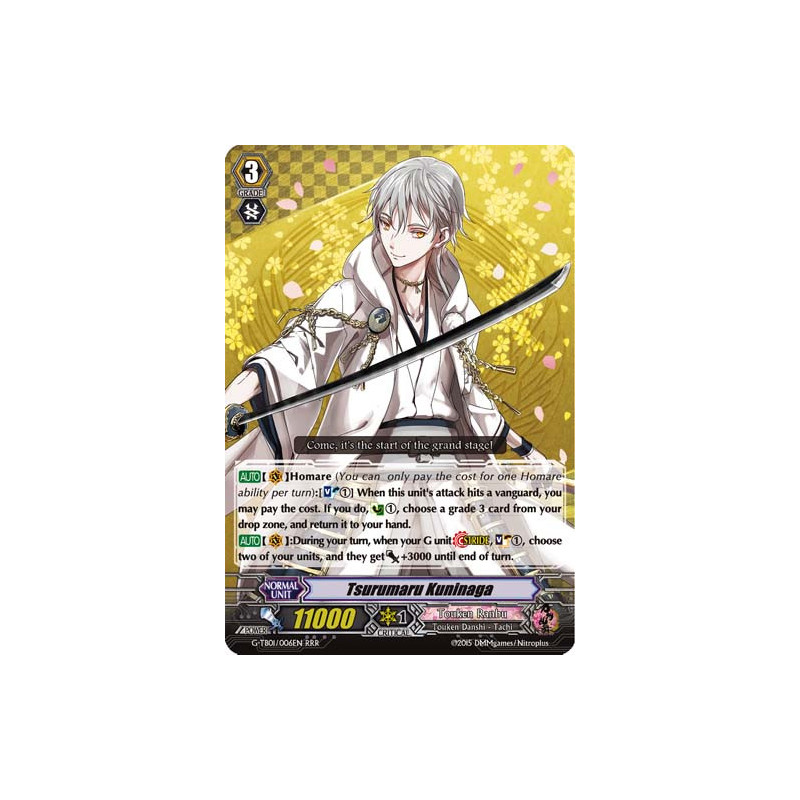 Vanguard_TCG_card_G-TB01_006EN_RRR_Tsurumaru_Kuninaga_Touken_Ranbu_-ONLINE-