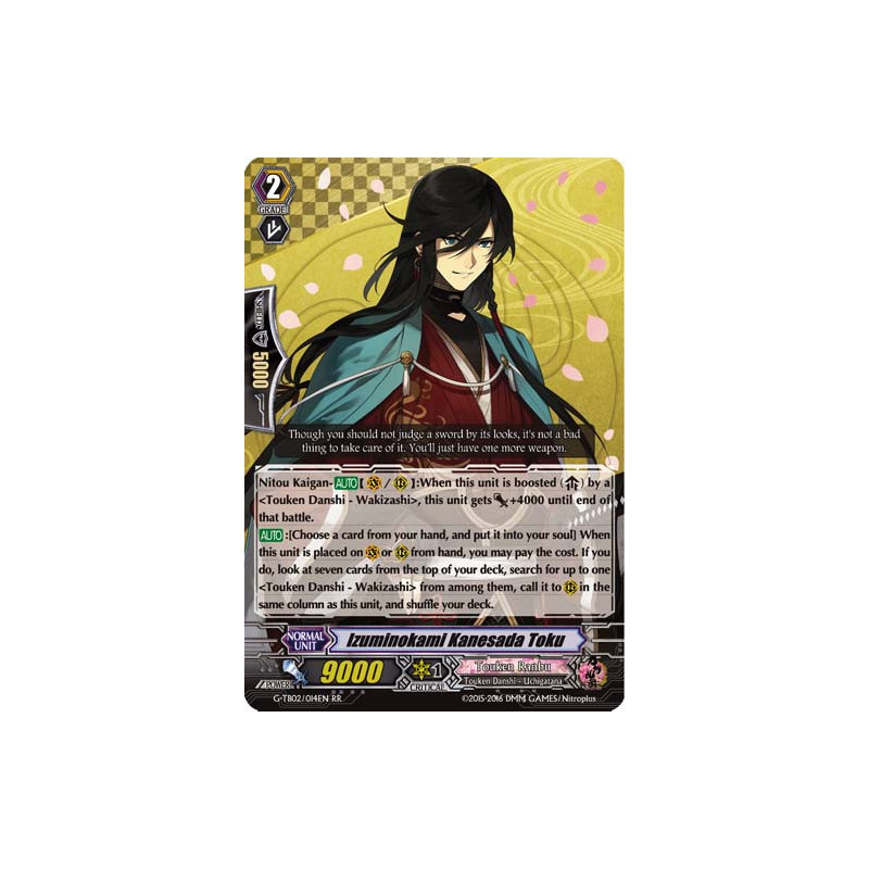 Vanguard_TCG_card_G-TB02_014EN_RR_Izuminokami_Kanesada_Toku_Touken_Ranbu_2_-ONLINE-