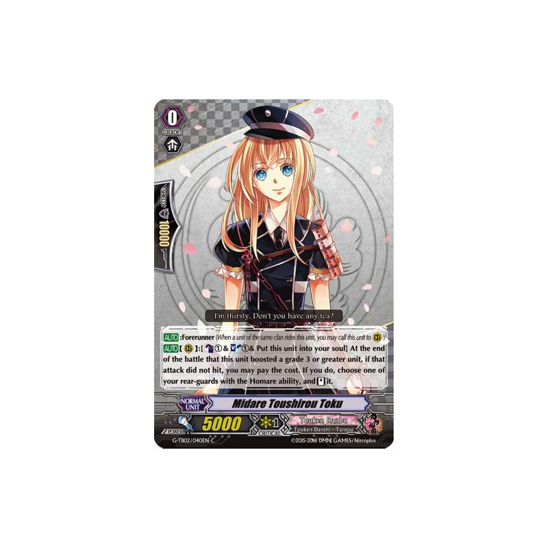 Vanguard_TCG_card_G-TB02_040EN_C_Midare_Toushirou_Toku_Fighters_Collection_2016