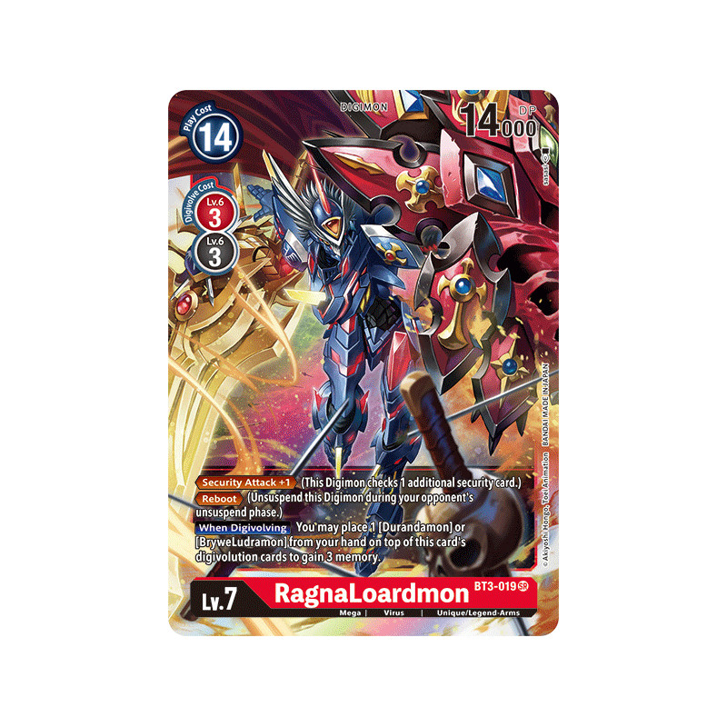 Bt3 019 Sr Ragnaloardmon Digimon Release Special Booster Ver 1 5 Digimon Card Game