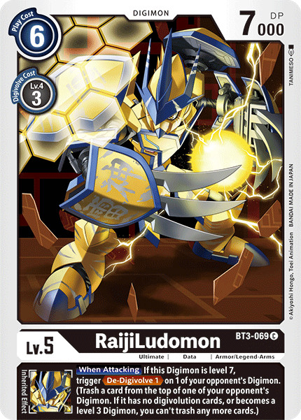 Bt3 069 C Raijiludomon Digimon Release Special Booster Ver 1 5 Digimon Card Game