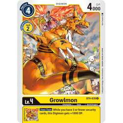 BT4-039 C Growlmon Digimon