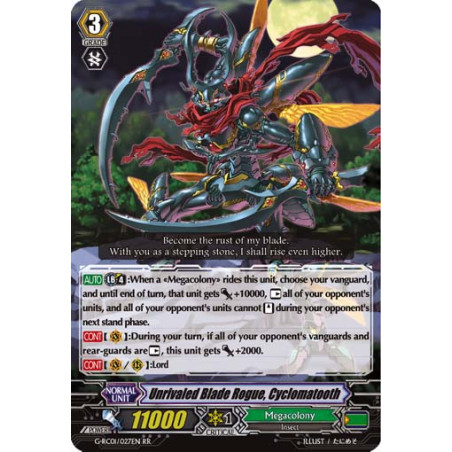 Vanguard_TCG_card_G-RC01_027EN_RR_Unrivaled_Blade_Rogue_Cyclomatooth_Revival_Collection_Vol._1