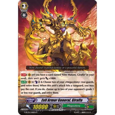 Vanguard_TCG_card_G-RC01_048EN_R_Evil_Armor_General_Giraffa_Revival_Collection_Vol._1