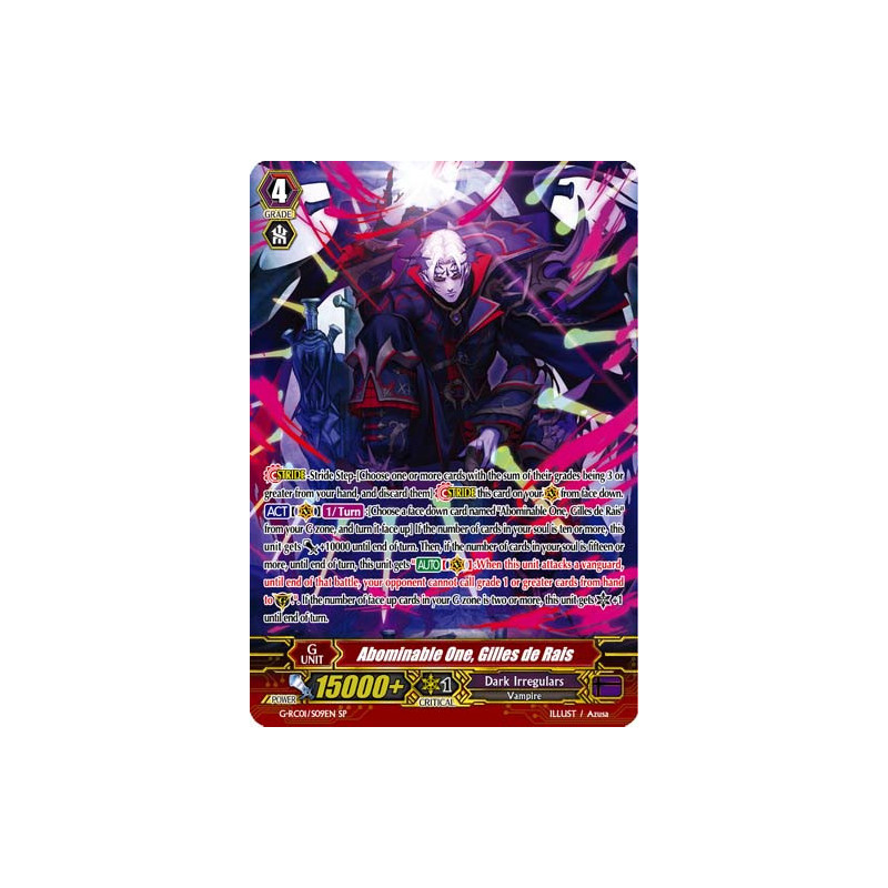 Vanguard_TCG_card_G-RC01_S09EN_SP_Abominable_One_Gilles_de_Rais_Revival_Collection_Vol._1