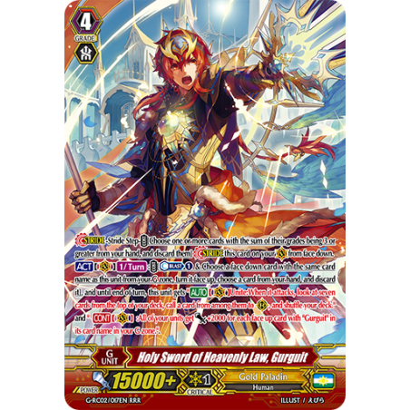 Vanguard_TCG_card_G-RC02_017EN_RRR_Holy_Sword_of_Heavenly_Law_Gurguit_Revival_Collection_Vol._2