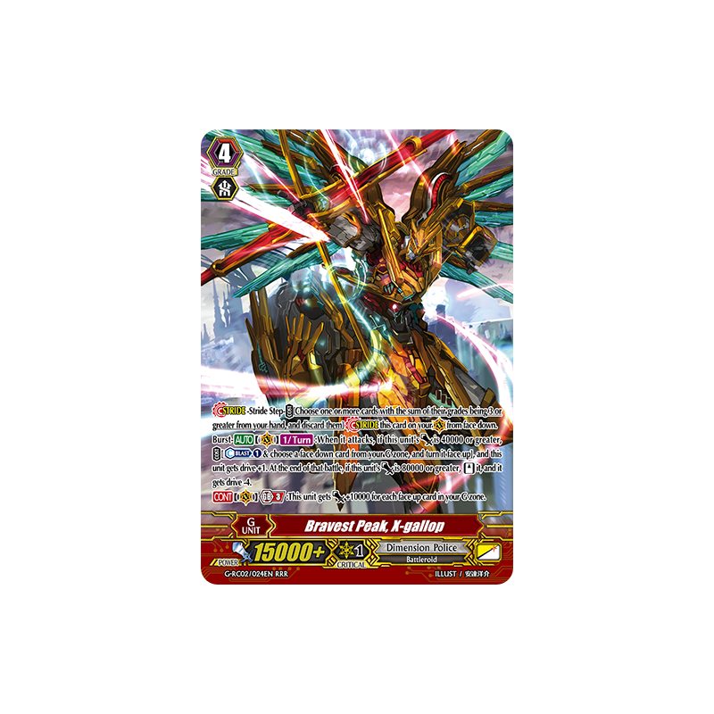 Vanguard_TCG_card_G-RC02_024EN_RRR_Bravest_Peak_X-gallop_Revival_Collection_Vol._2