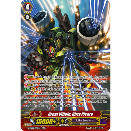 Vanguard_TCG_card_G-RC02_025EN_RRR_Great_Villain_Dirty_Picaro_Revival_Collection_Vol._2