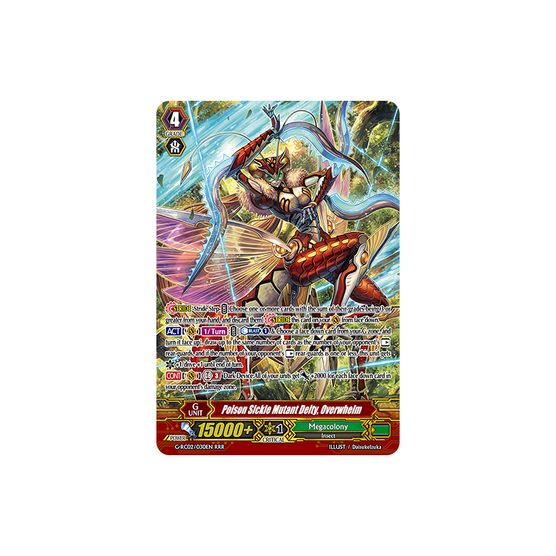 Vanguard_TCG_card_G-RC02_030EN_RRR_Poison_Sickle_Mutant_Deity_Overwhelm_Revival_Collection_Vol._2