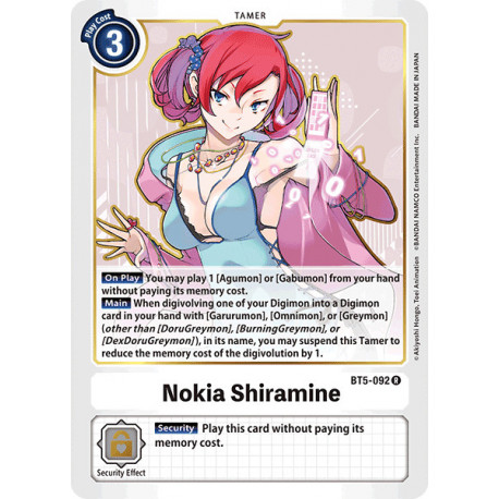 JAPANESE VERSION Details about   DIGIMON CARD GAME NOKIA SHIRAMINE TAMER WHITE BT5-092 P-R 