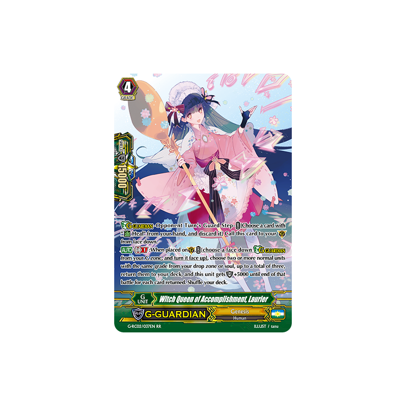 Vanguard_TCG_card_G-RC02_037EN_RR_Witch_Queen_of_Accomplishment_Laurier_Revival_Collection_Vol._2