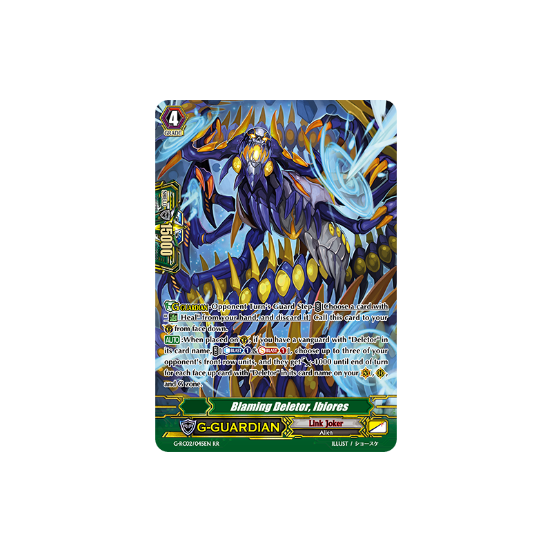 Vanguard_TCG_card_G-RC02_045EN_RR_Blaming_Deletor_Ibiores_Revival_Collection_Vol._2