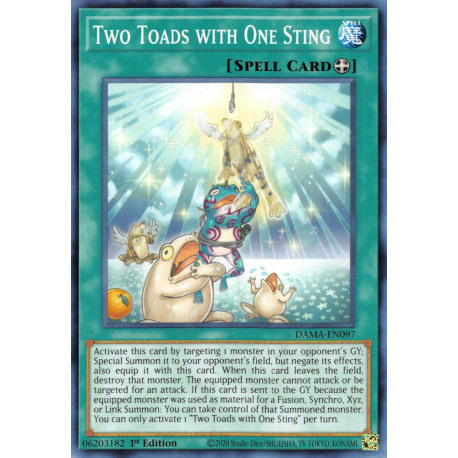 YuGiOh Two Toads with One Sting DAMA-EN097 Common 1st Edition