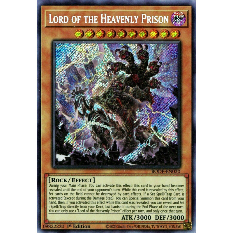 Lord of the Heavenly Prison Yu-Gi-Oh BODE-EN030 1st Secret Rare